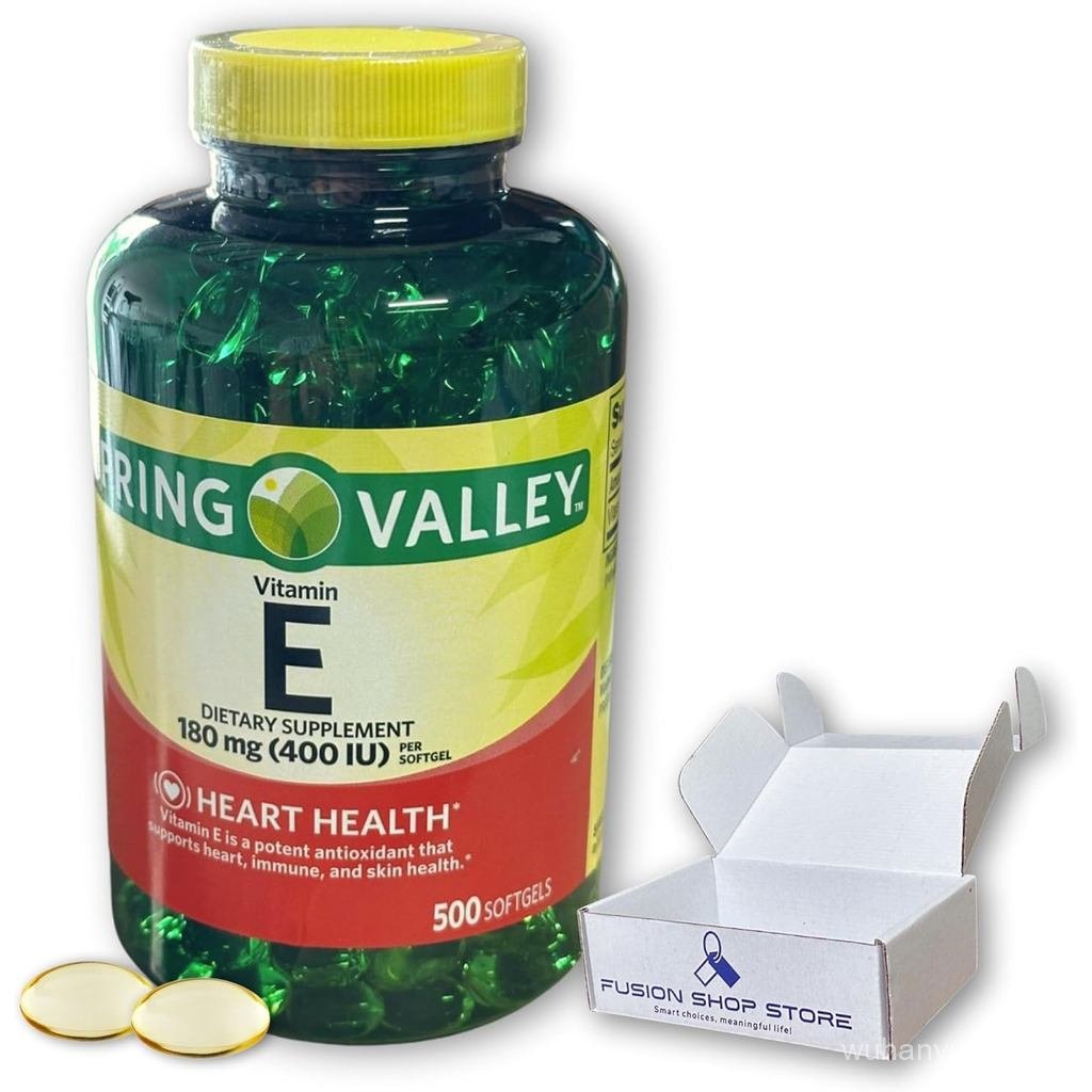 วิตามินอี 400 iu 180mg softgels 500 ct, Hair Skin and Nails วิตามิน (แพ็ค 1), Boxed By Fusion Shop S