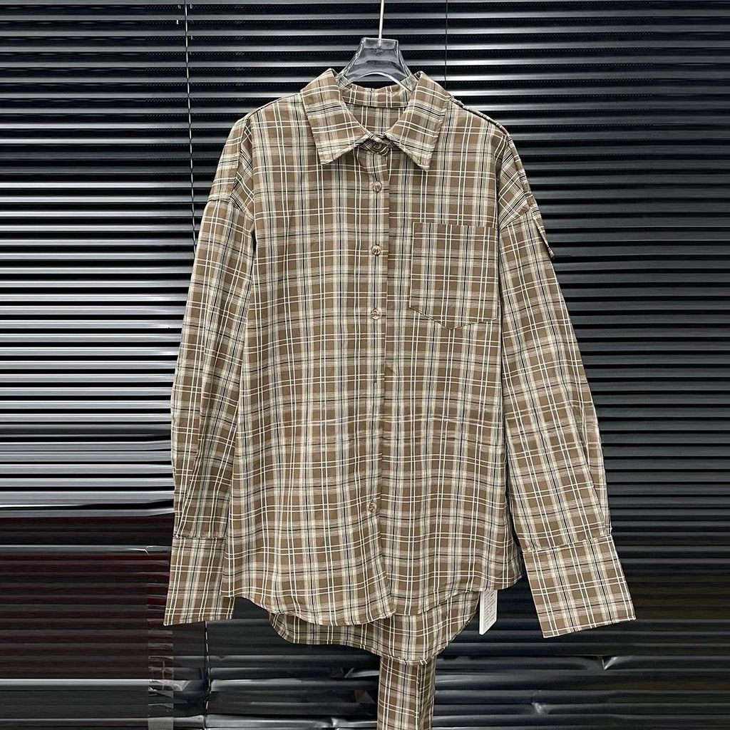 CSRK 2026Spring new design checkered shirt for women with a retro-inspired patchwork pattern