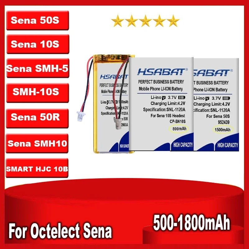 HSABAT แบตเตอรี่สําหรับ Octelectro Sena 50S / 30K SMH-5 SMH-10S SMH-20S 50R SMART HJC 10B SMH10 10S 