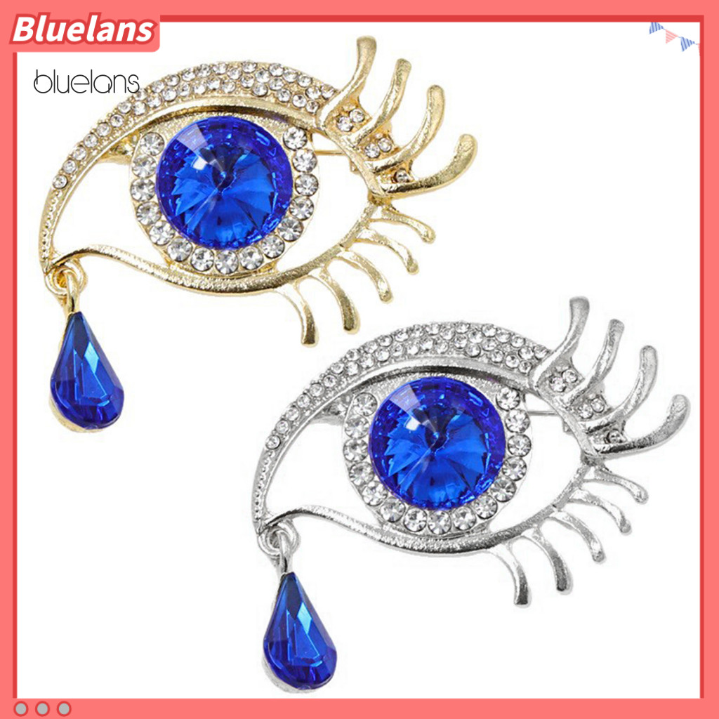Bluelans Jacket เข็มกลัดโลหะผสม Eye Pin Bling Rhinestone Angel Eye เข็มกลัด Pin สําหรับผู้หญิง – Tea