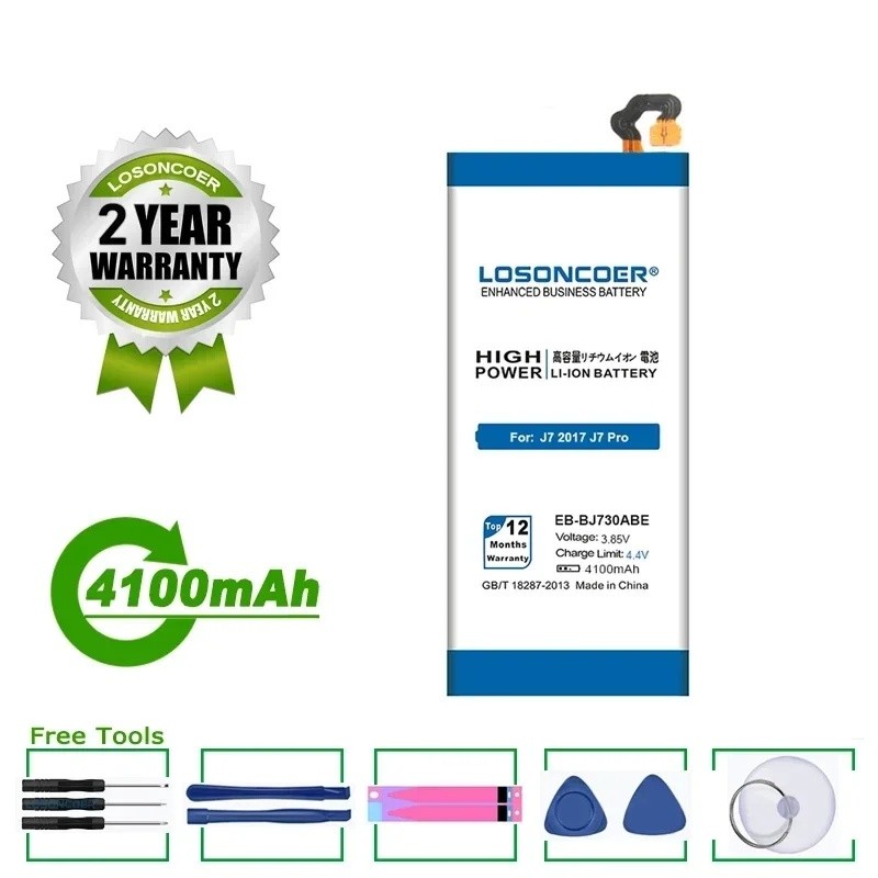 LOSONCOER แบตเตอรี่ 4100mAh สําหรับ Samsung Galaxy J7 2017,J7 Pro,SM-J730F,J730FM,J730G,J730GM,J730K