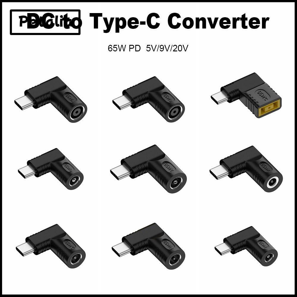 PETALIA DC ถึง Type C Converter 5 V 9 V 12 V USB C Connector 5.5X2.5 7.4X0.9 4.5X0.6 มม.PD 65W สําหร