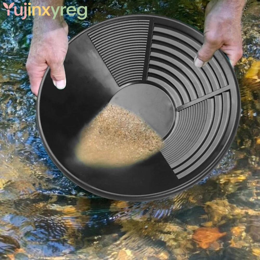 YUJINPH Gold Pan, พลาสติกทนทานทอง Panning เครื่องมือที่มีประสิทธิภาพขนาดใหญ่ความจุพร้อม Riffle Desig