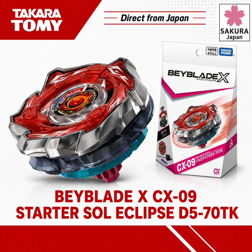 TAKARA TOMY BEYBLADE X CX-09 Starter Sol Eclipse D5-70TK