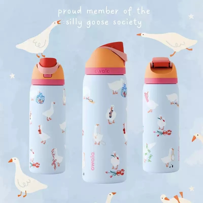 ขวดน้ํา Owala FreeSip 24oz32oz – ฉนวนสุญญากาศ, ฝาปิด Sip-or-Swig, เหมาะสําหรับคลาสเล่นโยคะและฟิตเนส