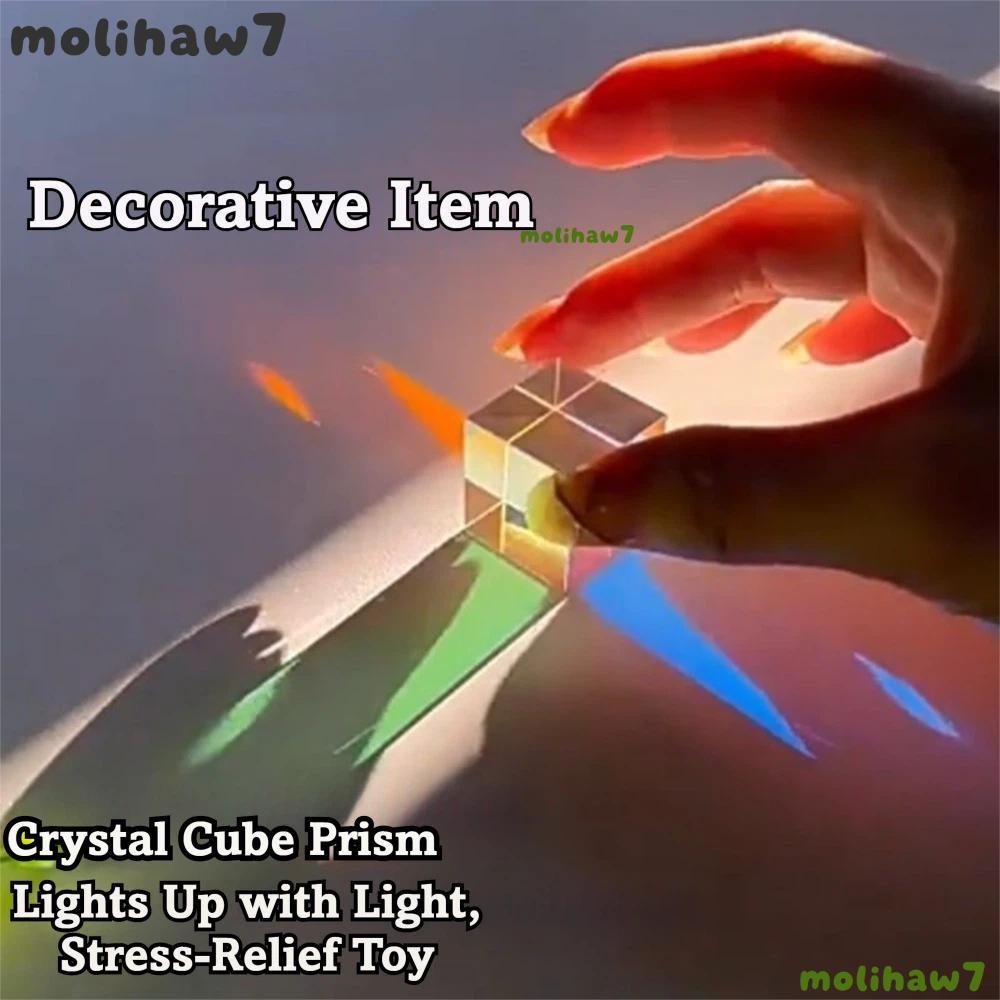 MOLIH Magic Prism Cube, 15/20 มม.สี Cube Prism, Creative Optical ของเล่นเพื่อการศึกษาฟิสิกส์ของเล่น 