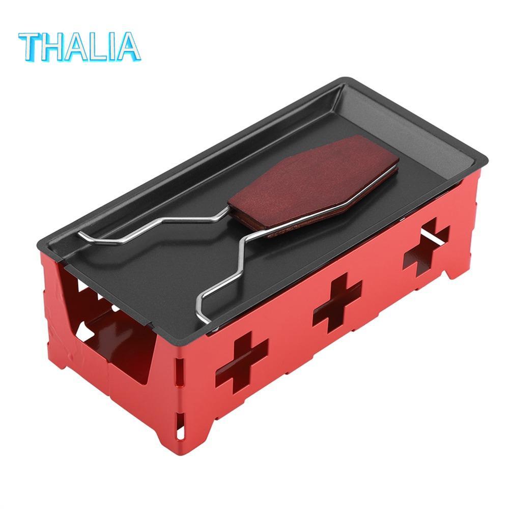 ไทยลีอา‌ แบบพกพา Raclette, Non-Stick Carbon steel Cheese Raclette Set, Baking Food-Grade Wooden Hand
