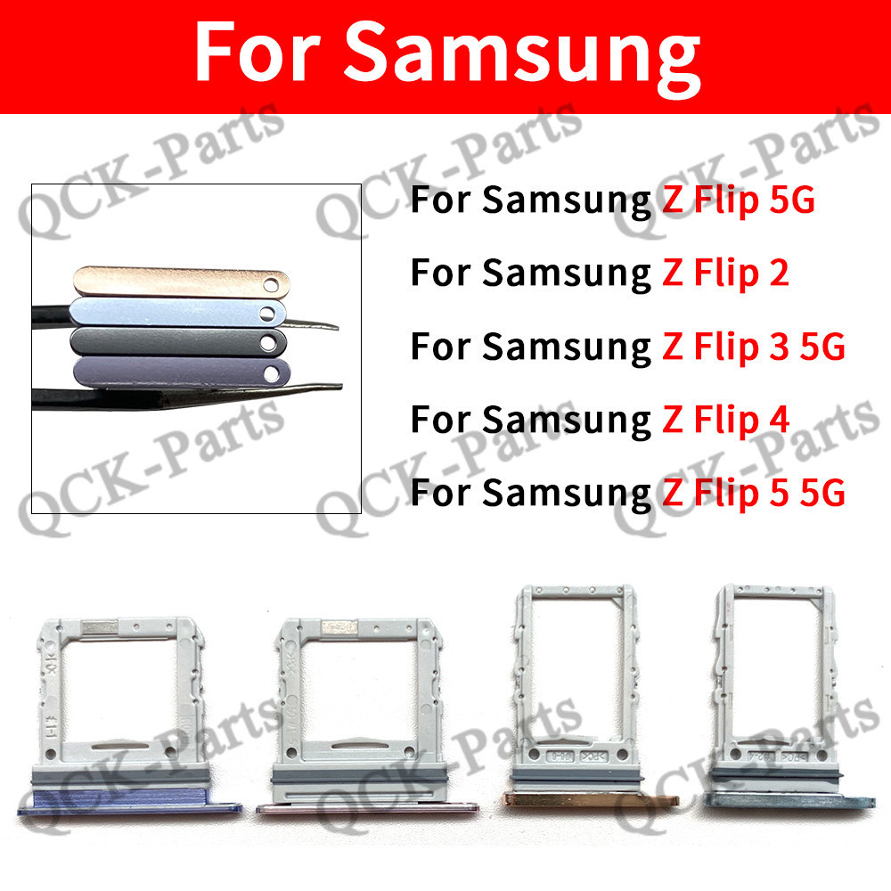 ซิมการ์ดถาดใส่ถาดสําหรับ Samsung Z Flip 2 3 4 5 5G อะไหล่ทดแทน