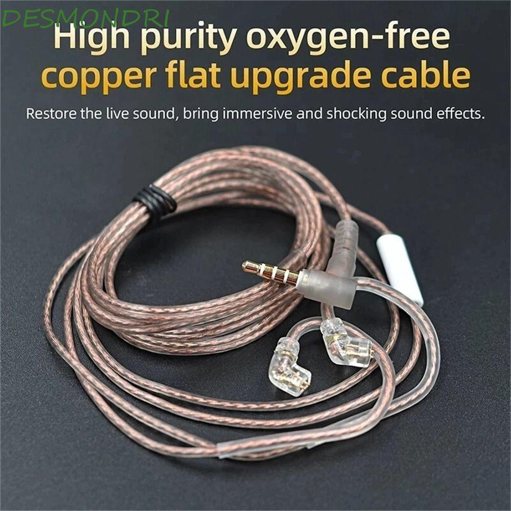 DESMONDRI 2Pin สายหูฟังสําหรับ KZ ZEX B/C Pin 2Pin สาย Twisted สายอัพเกรด High-Purity ZS10 หูฟังลวด