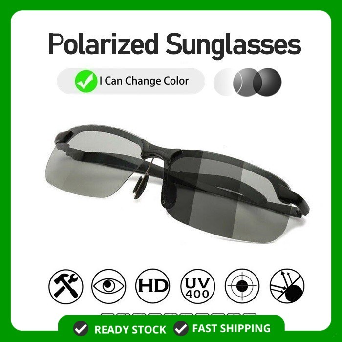 แว่นตากันแดด Photochromic ผู้ชายโพลาไรซ์ Chameleon Day Night Vision แว่นตาขับรถ UV400/Cermin Mata สี