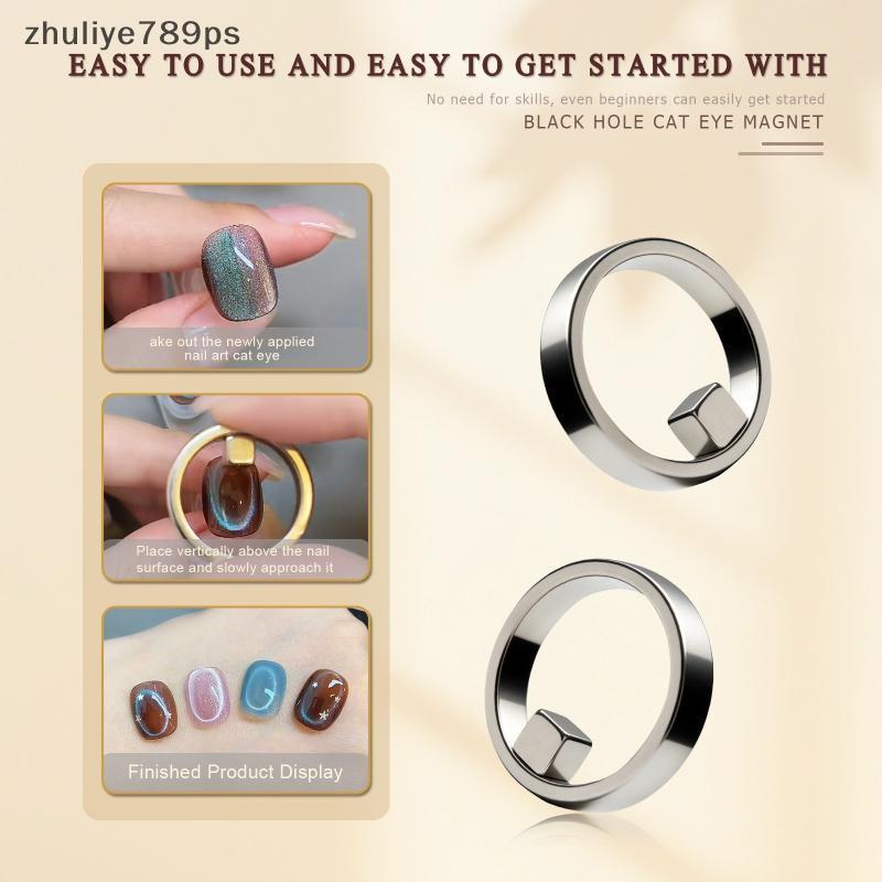Zhuliye789ps] Strong Cat Eye Nail Magnet 2 ชิ้น Y แหวนรูปร่างสําหรับเจลแม่เหล็ก Polish Salon เล็บเคร