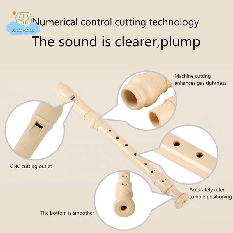 [LI] 1 PC Professional Treble ขลุ่ย 6/8 หลุม Soprano Recorder ABS Clarinet เสียงง่ายปรับเครื่องมือ I