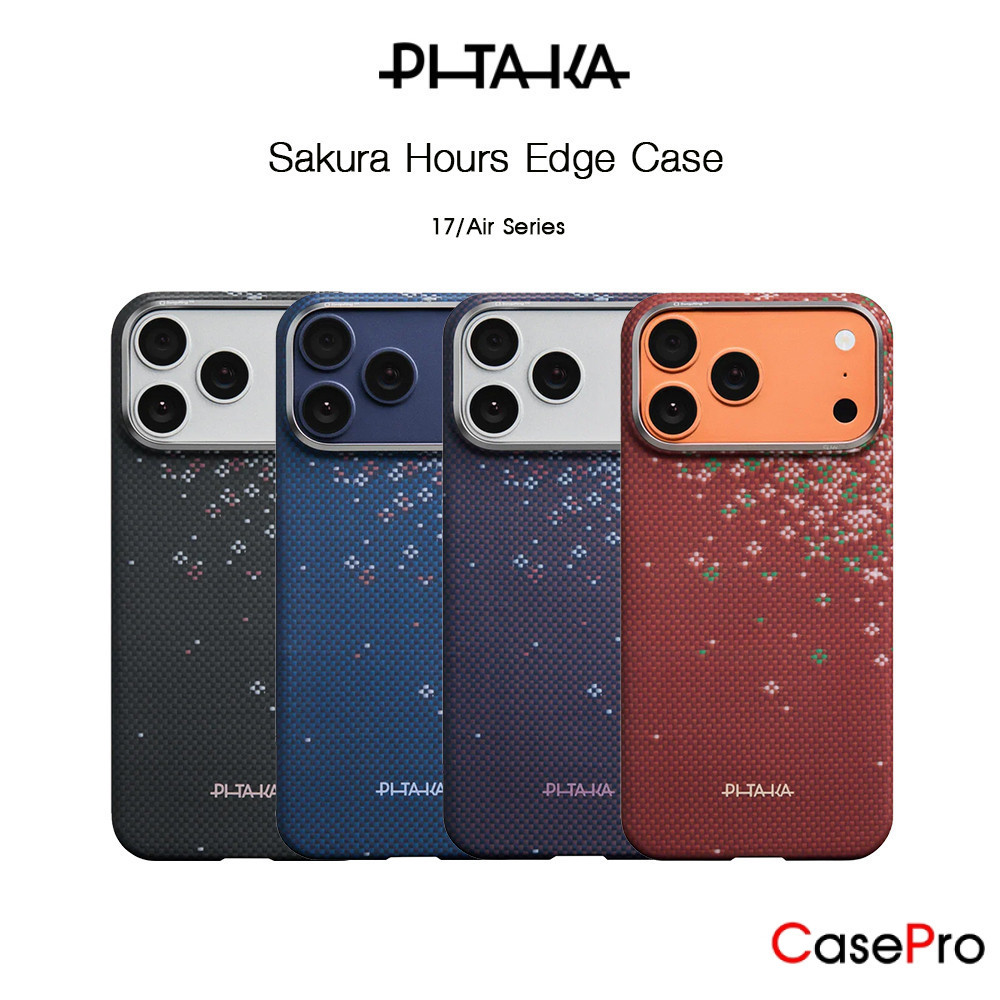 PITAKA Sakura Hours Edge Case เคสกันกระแทกAramid Fiberเกรดพรีเมี่ยม เคสสำหรับ iPhone Air/17Pro/17Promax