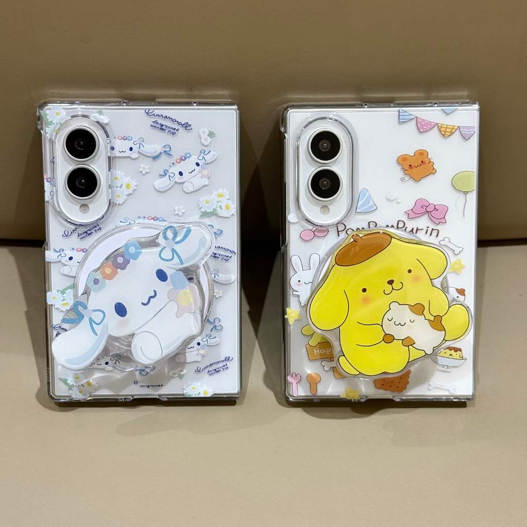Samsung/Z Fold8 Wide/7/6 Magnetic รวมทุกอย่าง Hard Shock-proof Phone Case zfold5/4/3 การ์ตูน Big-Eared Dog เคสป้องกัน