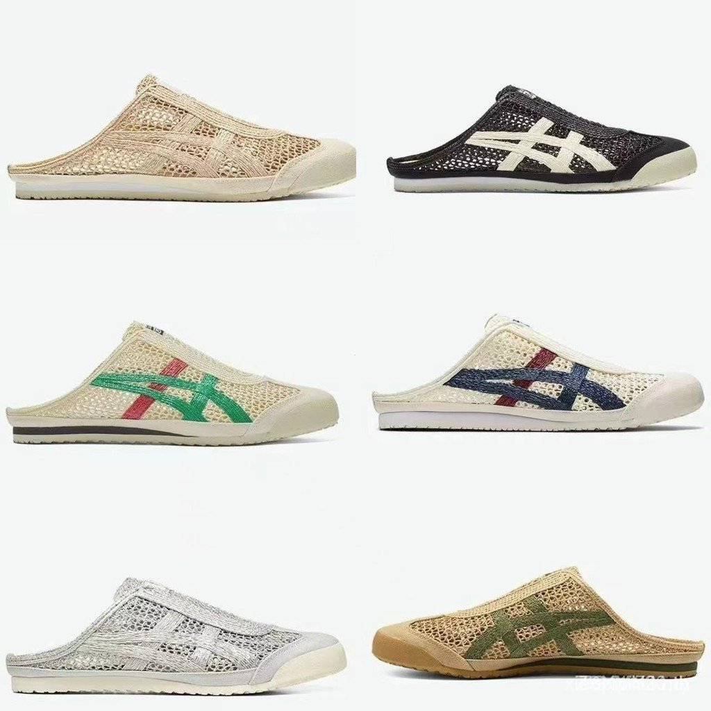 สไตล์ใหม่ Onitsuka Tiger MEXICO 66 Sabot ครึ่งสนับสนุนตาข่ายระบายอากาศรองเท้าชายหาดรองเท้าแตะรองเท้าลําลองผู้ชายรองเท้าแตะผู้หญิงสไตล์เดียวกัน DQIW