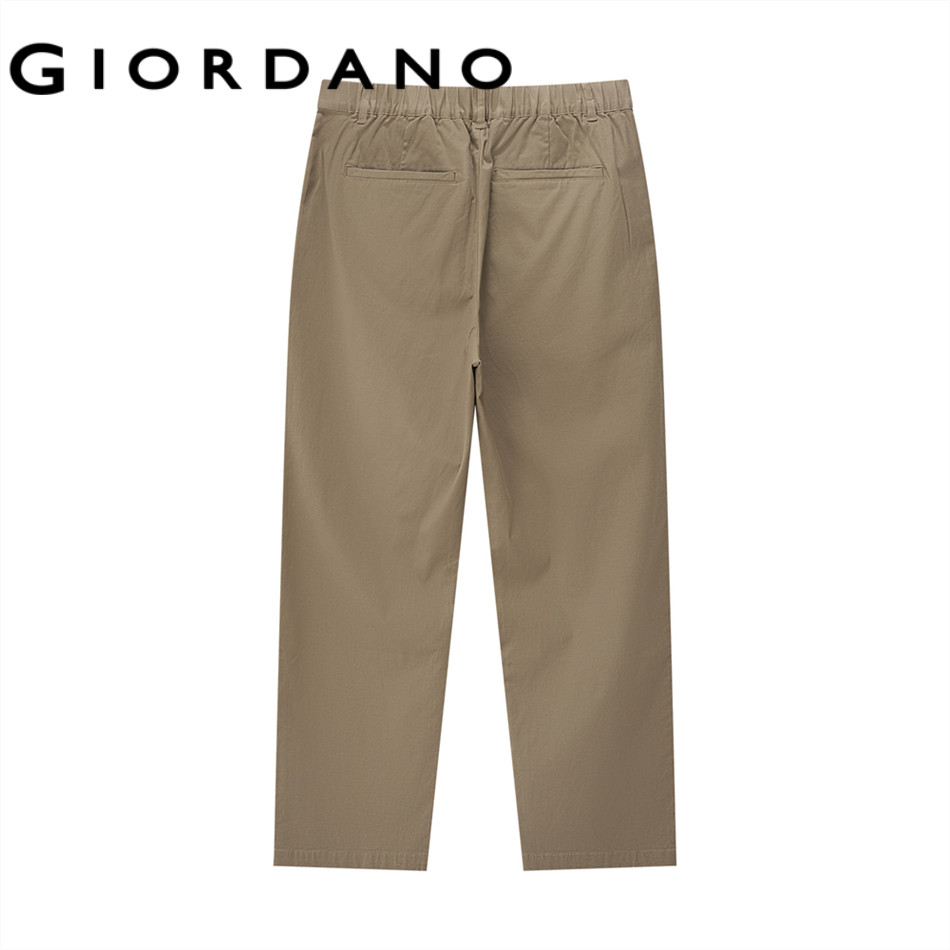 GIORDANO بنطلون خاكي رجالي Relax Fit بخصر مطاطي — صورة 4