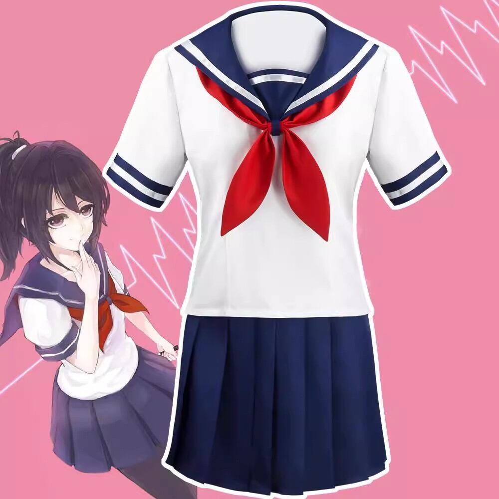 เกม Ayano Aishi คอสเพลย์อะนิเมะเครื่องแต่งกาย Yandere จําลอง Yandere Chan ชุดกะลาสี High School Jk เ