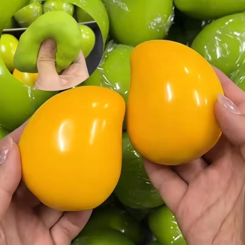 Handmade Crispy Mango Stress Ball บีบของเล่นสี-Changed Mango Squishy Fidget Ball ASMR Sensory ความเค