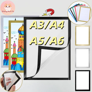 กรอบป้ายติดผนึกแม่เหล็กแบบไม่ต้องเจาะผนัง มีกาวในตัว ใส่เอกสาร/รูปภาพได้ทันที พร้อมซองใส่เอกสาร A3 A4 A5 A6