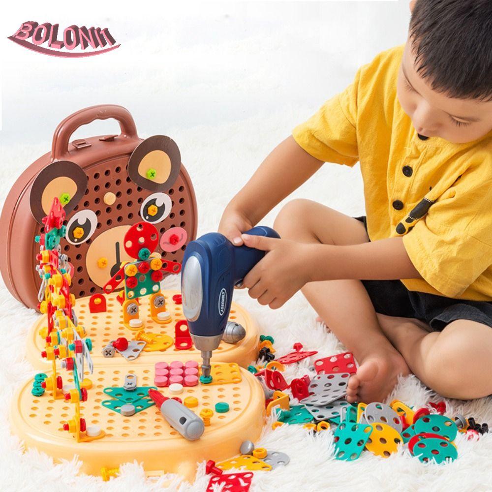 BO Baby Puzzle ประกอบของเล่น, 203 ชิ้น Hand-On สกรูชุดเครื่องมือ,ของเล่นเพื่อการศึกษา Interactive ST