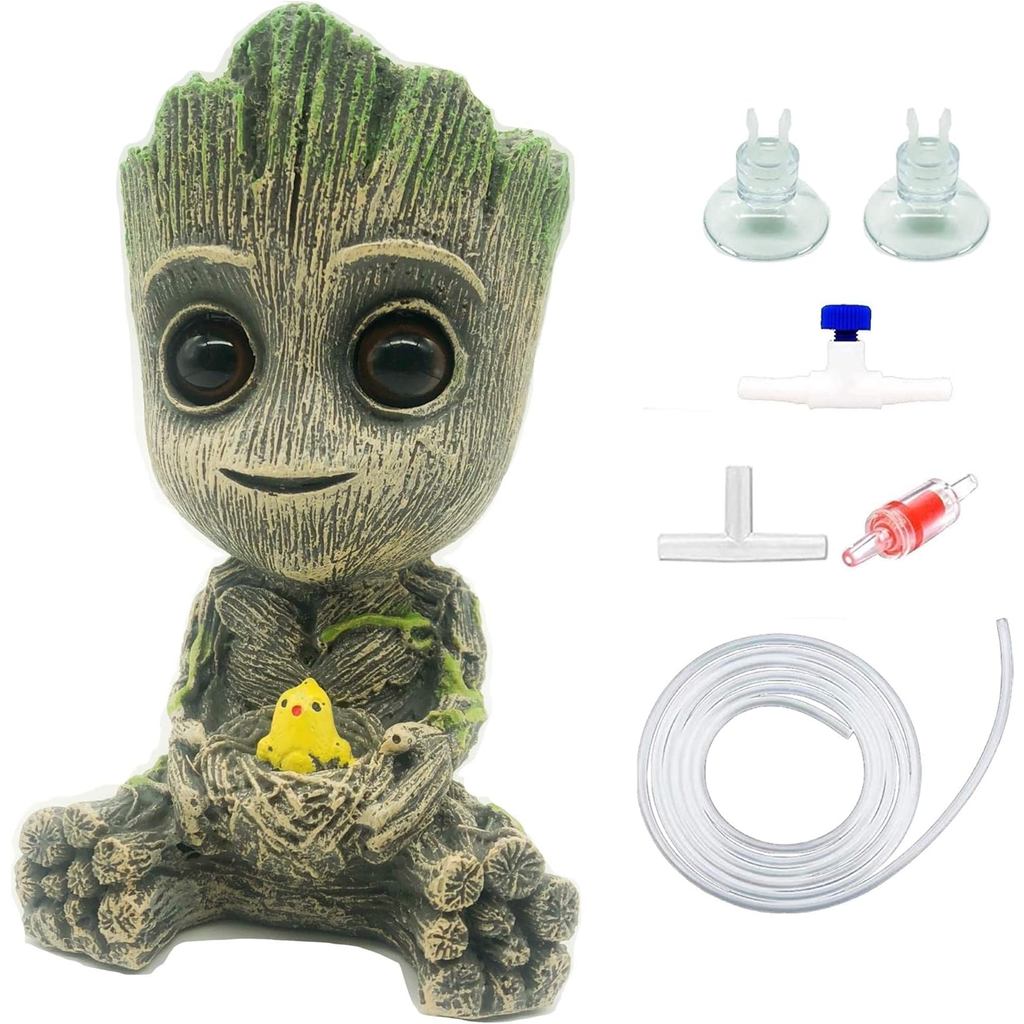 AnxunJim Aquarium Groot Air Bubbler ตกแต่งถังปลา Air Stone ชุด