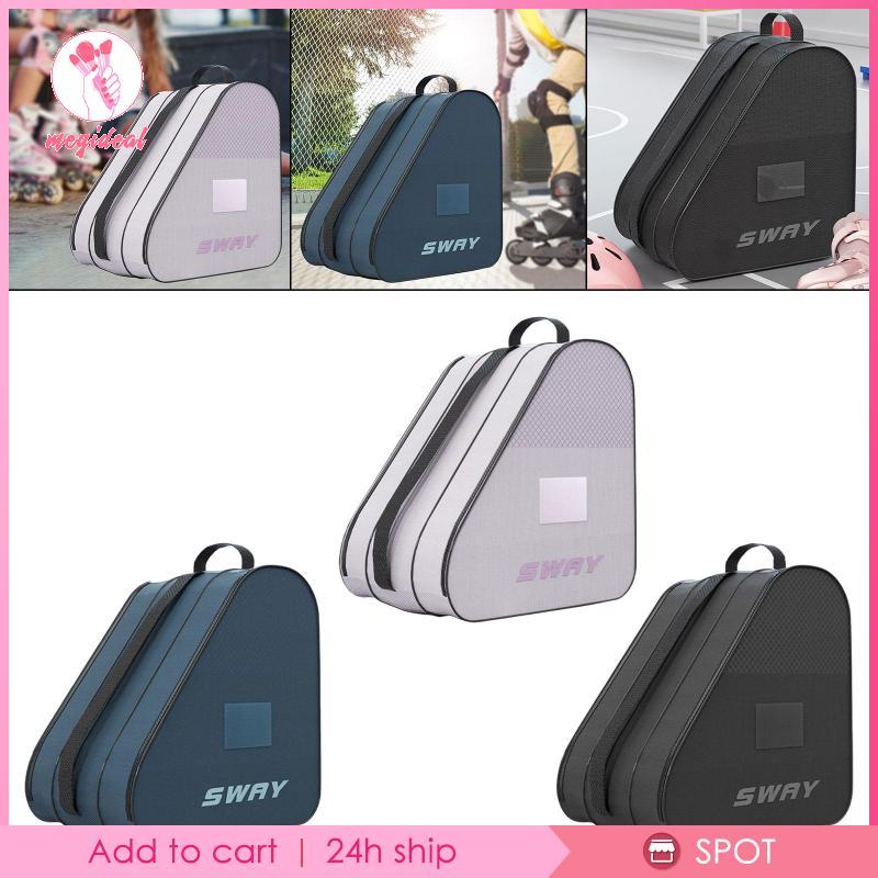 [MEGIDEAL] Skate Bag Skate Shoes Bag Ice Skate Bag Nylon Fabric Adjustable Shoulder Strap Top Handle