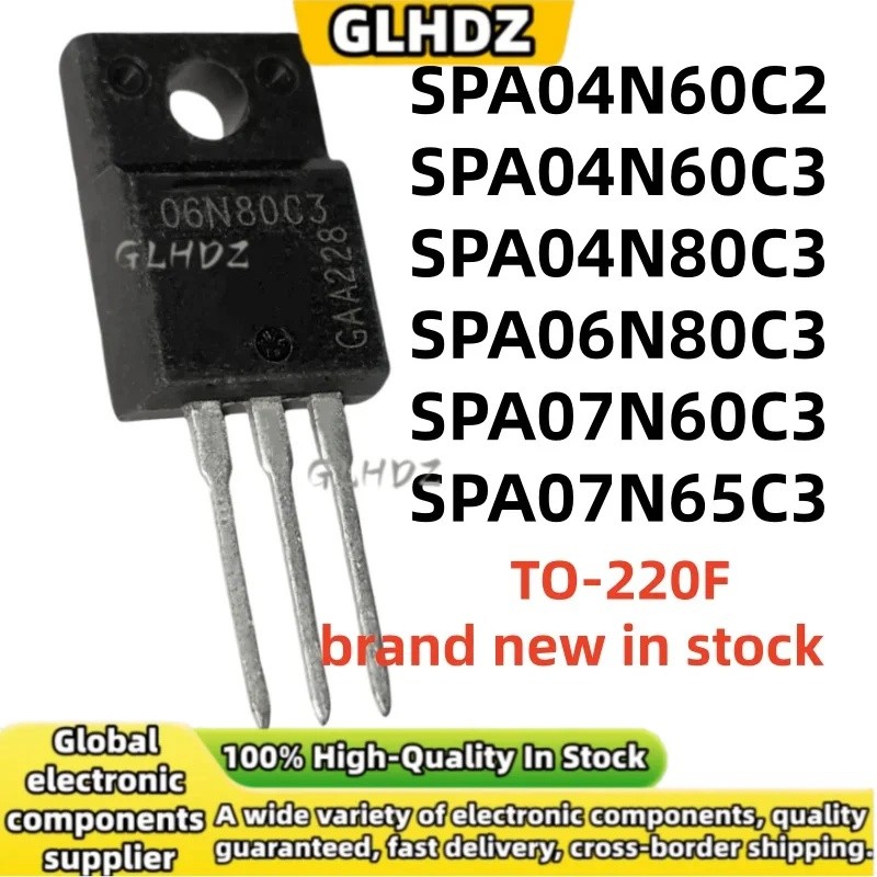 5 ชิ้น SPA04N60C2 SPA04N60C3 SPA04N80C3 SPA06N80C3 SPA07N60C3 SPA07N65C3 TO-220F ยี่ห้อใหม่ในสต็อก