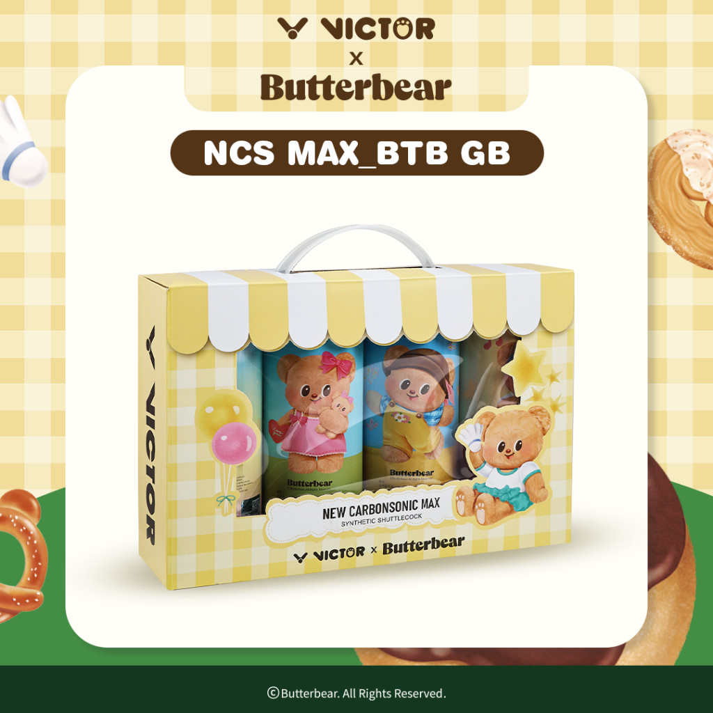VICTOR Butter Bear NCS MAX BTB GB ชุดลูกแบดขนสังเคราะห์ Carbon Fiber Gift Set ของแท้