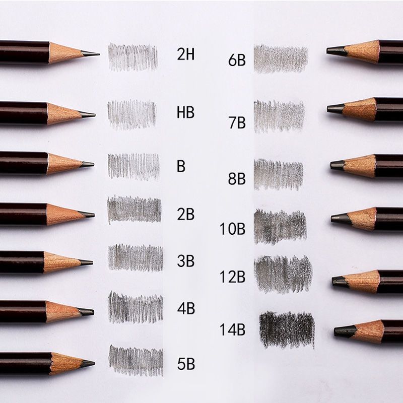 ดินสอร่างร่างร่างร่างภาพวาดพิเศษที่แข็งแกร่งเริ่มต้น 2B4B6B8B14B Professional Extra Strong Charcoal