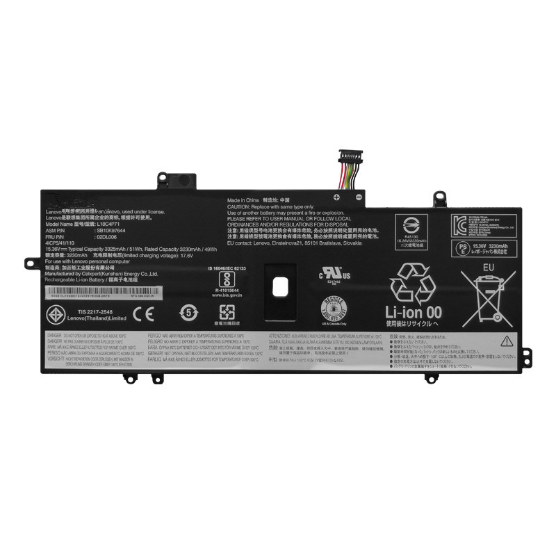 ใหม่สำหรับแบตเตอรี่โน้ตบุ๊ก Lenovo L18C4P71 L18M4P72 L18L4P71 02DL006