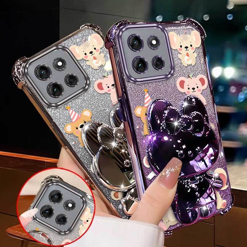 Chic สําหรับ Moto G56/G52/G54/G54 EUR Edition/G54Power 3 ชิ้น (น่ารักช้างเคสโทรศัพท์ + Lanyard + Sta