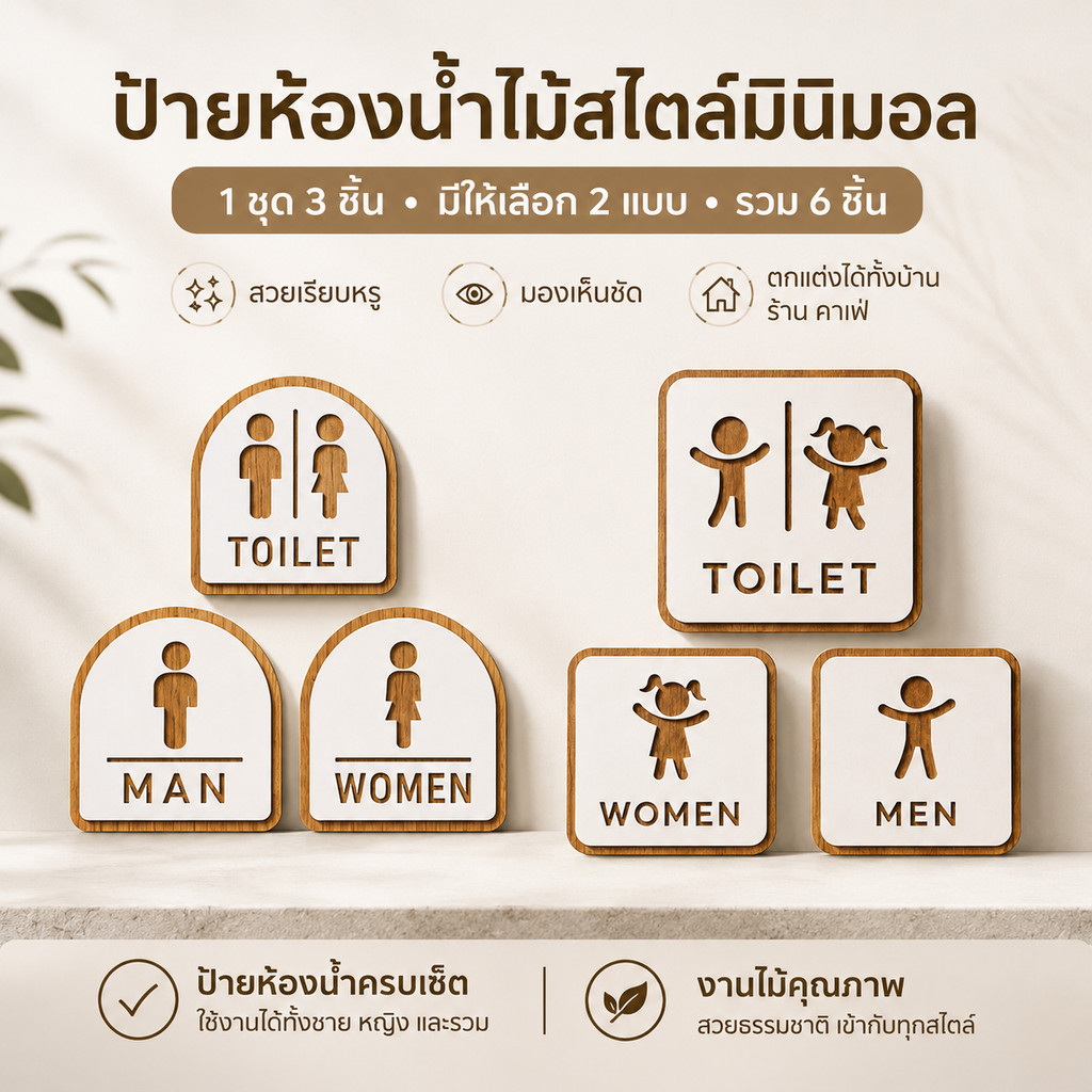🔥COD🔥 ป้ายห้องน้ำ ป้ายสุขา อะคริลิค ชายหญิง เด็กผู้ใหญ่ Toilet Women Man ป้ายห้องน้ำติดผนัง สวยทันสมัย พร้อมเทปกาว 2หน้า
