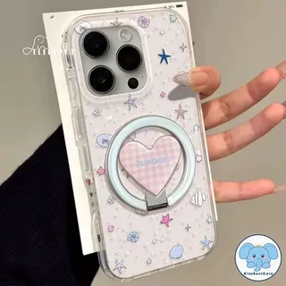 เคส IMD ลายดาวทะเล+หอยนางรม ป้องกันกระแทก สำหรับ IPhone 11 15 17 13 Air 16 12 14 Pro Max 15 14 16 Plusเคสรักน่ารัก