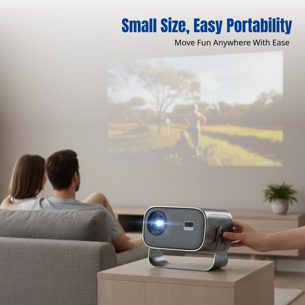 HY320 มินิโปรเจคเตอร์, 4K Ultra , ความบันเทิงภายในบ้านแบบพกพา, จอแสดงผล LED