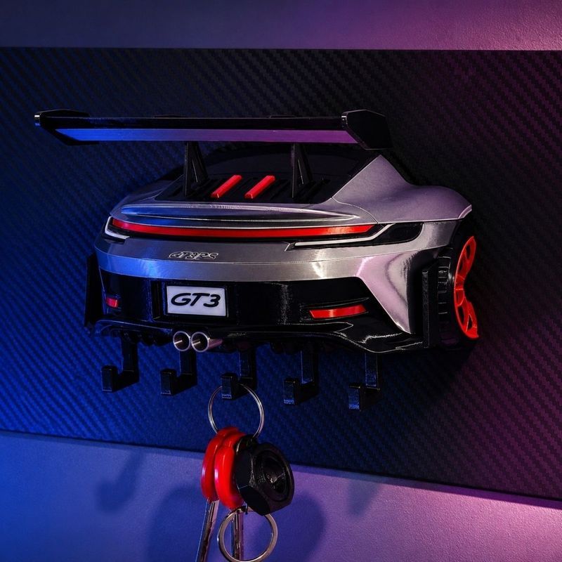 Racing Style Porsche 911 Key Pendant MINI Car Culture สินค้าตกแต่งผนัง GT3RS รถรุ่น GT