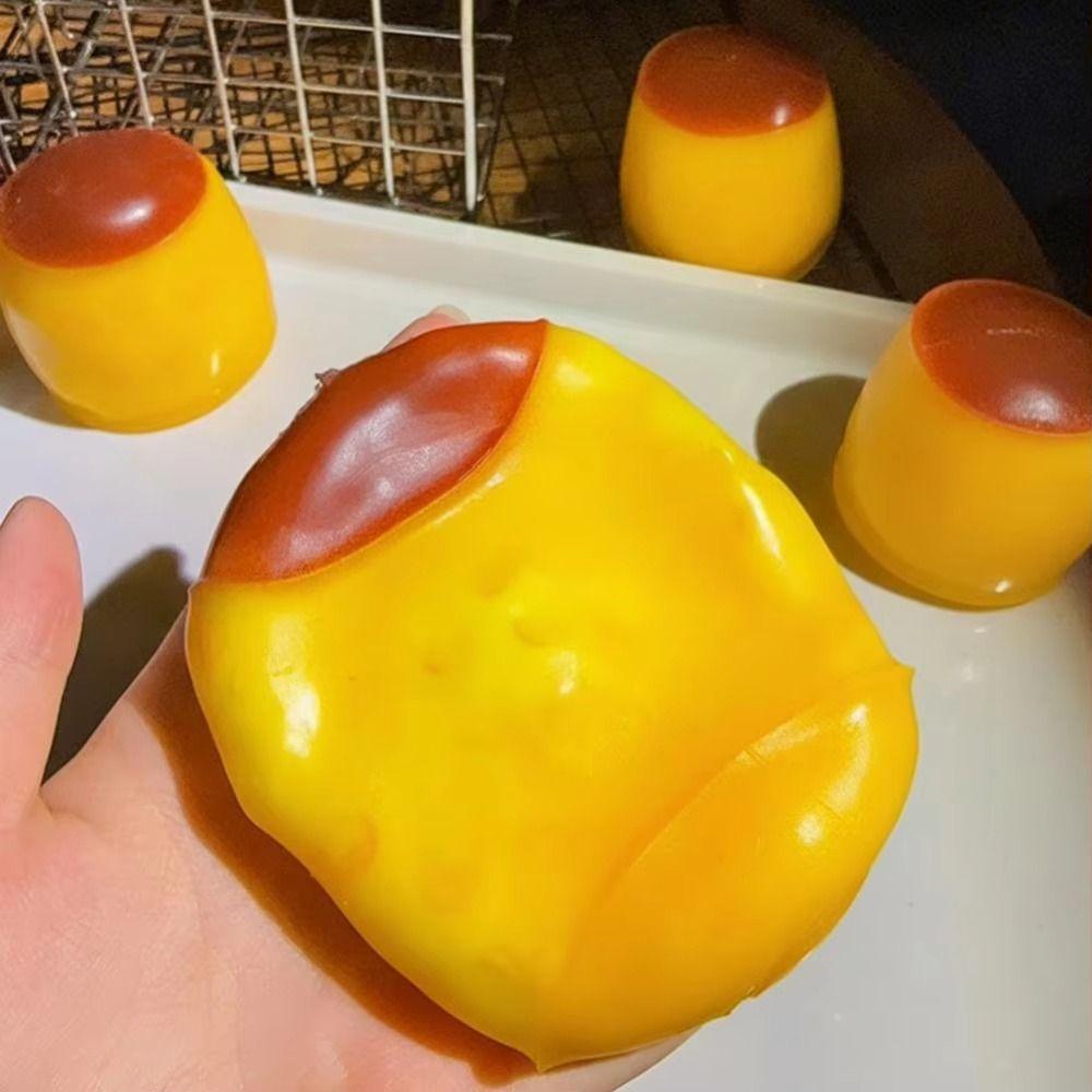 RIVERSIDE Pudding Handmade Ball, Crispy Sound Caramel Squeeze Ball, Fidget Pinching Fun Release Food