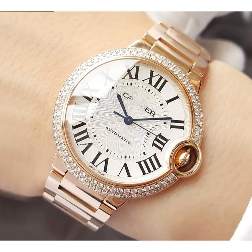 [ใหม่] Kadia Womens Watch Blue Balloon Rose Gold Automatic Mechanical Watch Ladies WE900K5Z3