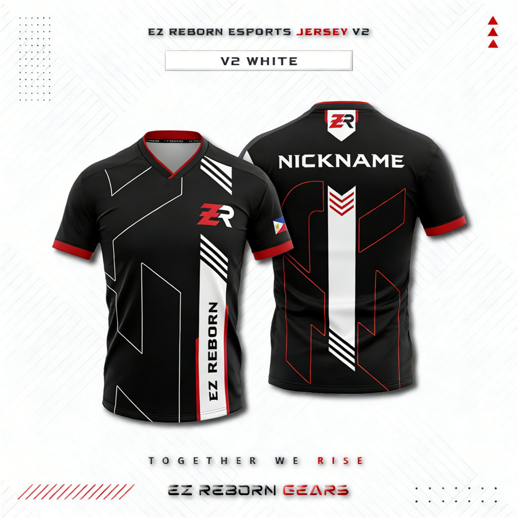 ชื่อและหมายเลขแบบกําหนดเองฟรีเสื้อ Esports ที่ปรับแต่งได้ EZR Esports V2 สีขาว, ท็อปส์ซู