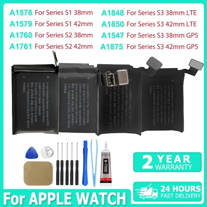 A1579 A1760 A1761 A1847 แบตเตอรี่ iWatch สําหรับ AppleWatch Series 3LTE 3GPS 2 1 Bateria สําหรับ S1 