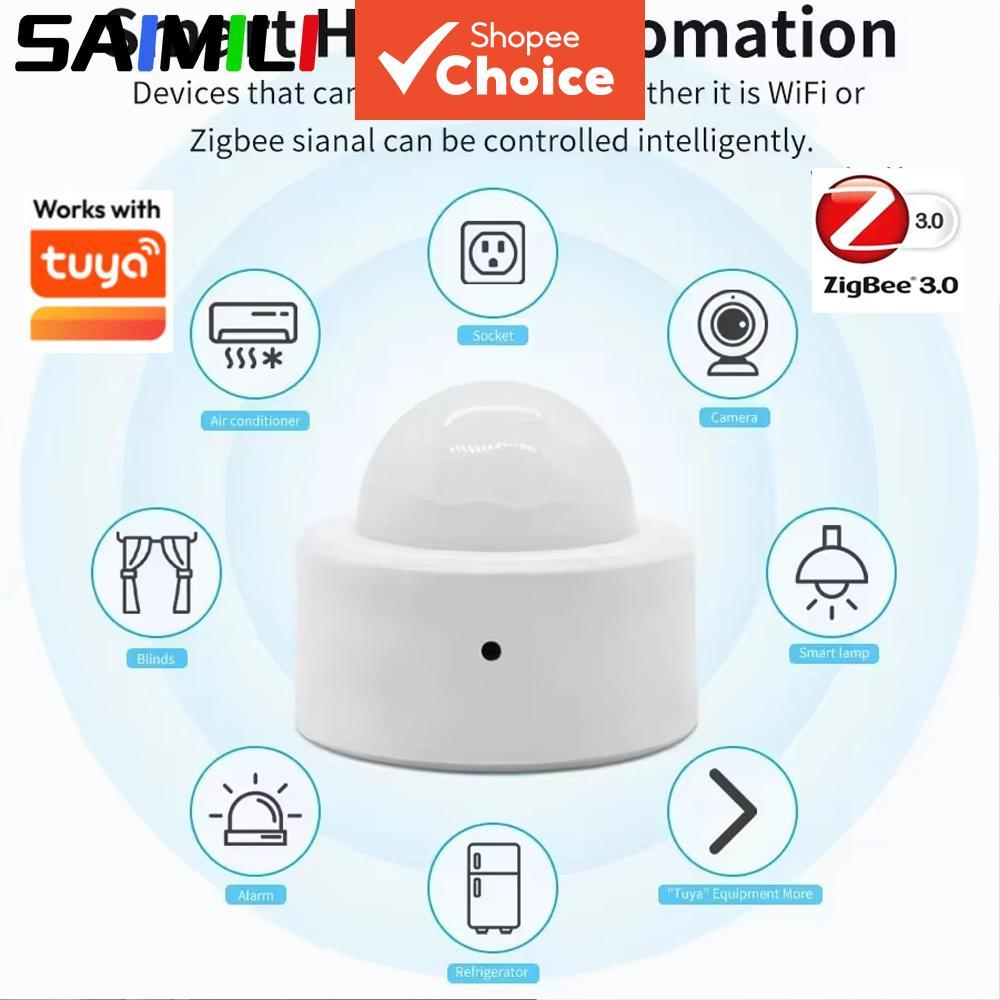 Saimili Zigbee Human Presence Motion Sensor สําหรับ Tuya เครื่องตรวจจับอินฟราเรด Smart Home Security Alarm APP Remote Monitor