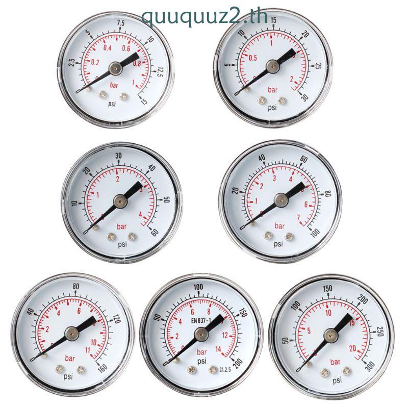 Quu 40 มม.1 8 BSPT เครื่องวัดความดันด้านหลังด้านหลัง 15 30 60 100 160 300 PSI Bar สําหรับ
