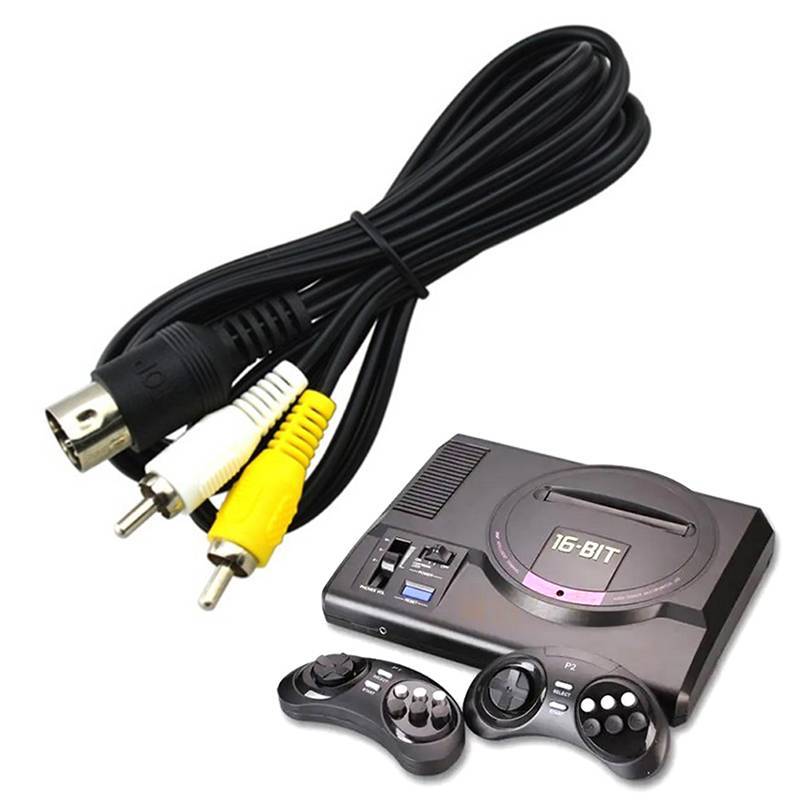 N & U สาย AV Audio Video Cable สาย RCA สําหรับ SEGA Mega Drive 1 สําหรับ 1 1.8 เมตร