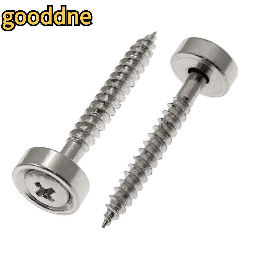 GOODDNE 4PCS กีตาร์คอสกรู,โลหะเงินกีตาร์คอ Joint Bushings, Professional คอ Joint Ferrules สลักเกลียว