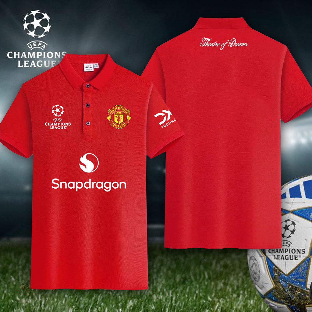 เสื้อโปโล เสื้อแมนเชสเตอร์ยูไนเต็ด เสื้อฟุตบอล UEFA Champions League เสื้อโปโลสโมสร Manchester United FC (แมนยูฯ) S-3XL