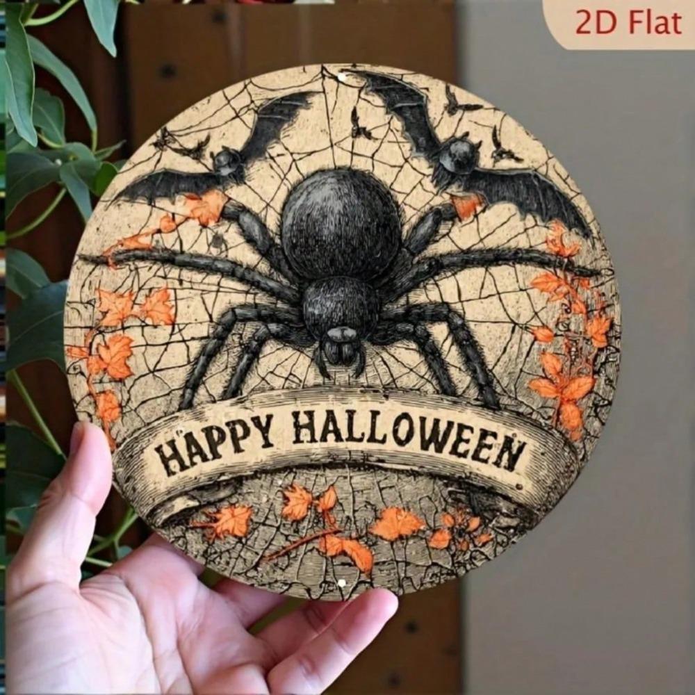 HELLOYOUNG Vintage Metal Wall Art Gothic Halloween Spider Web Decor