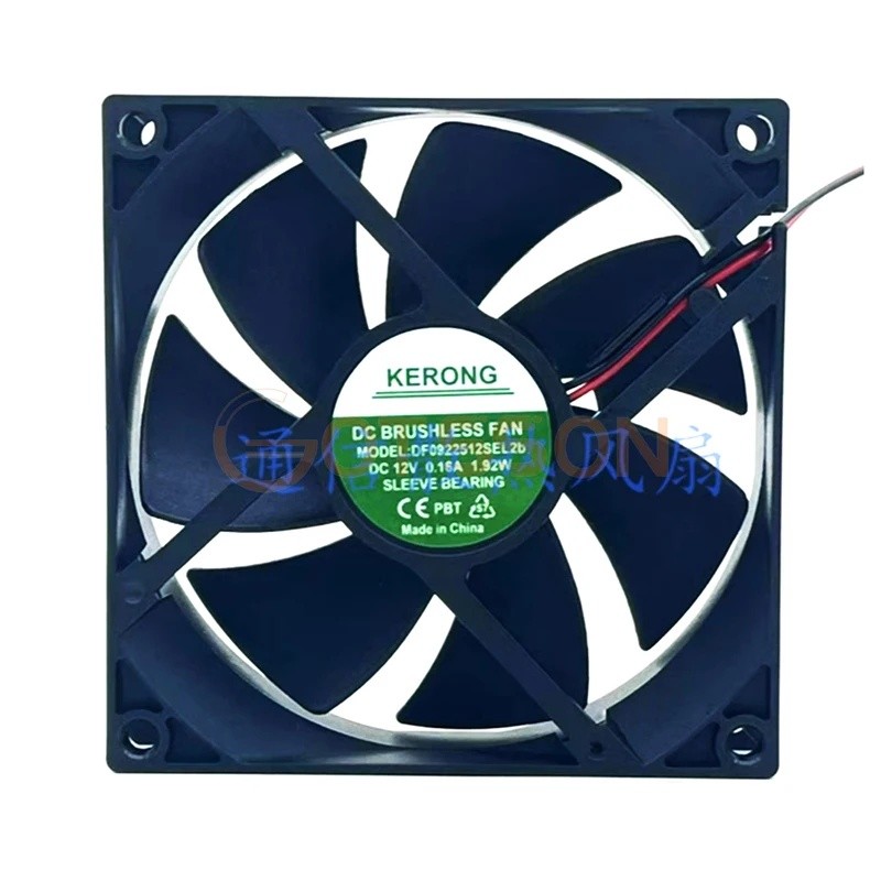 ใหม่ สําหรับ KERONG DF0922512SEL2B 12V 0.16A 1.92W 2 สาย 9CM 9225 92*92*25MM พัดลมระบายความร้อน