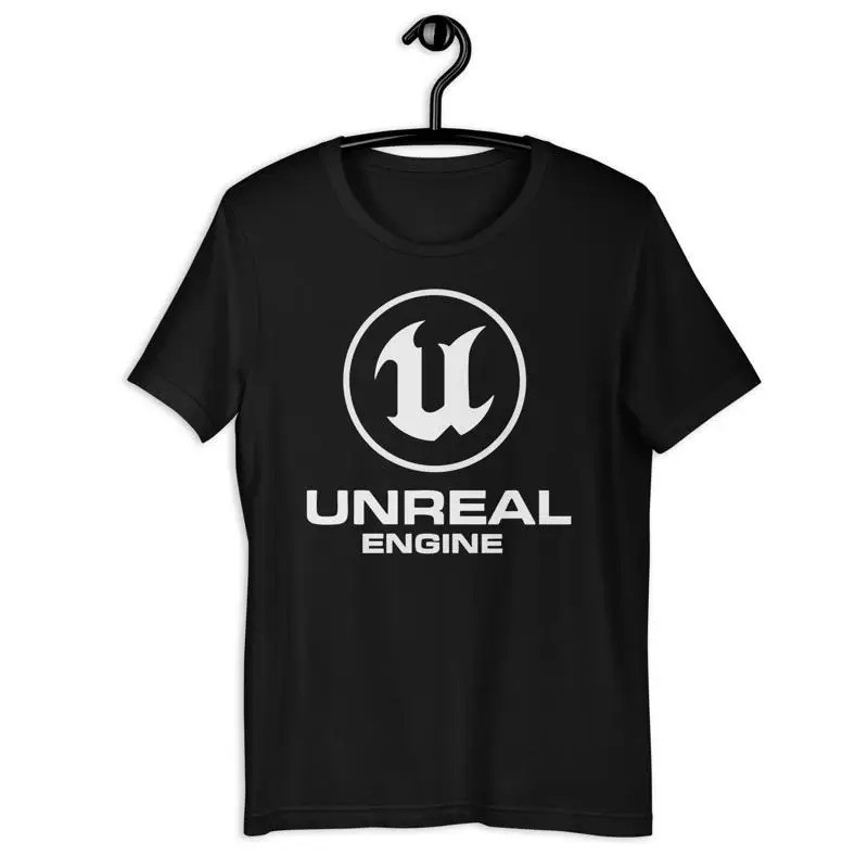 เสื้อยืดลายโลโก้ Unreal Engine สำหรับวิดีโอเกม การพัฒนาเกม C Graphics ขนาด S ถึง 5XL
