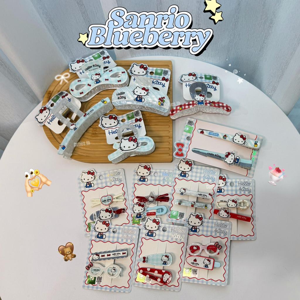 [แท้100%] Sanrio Blueberry Kiss กิ๊บติดผมคิตตี้ Kitty โทนสีฟ้า แดงเลือดหมู คิ้วท์และมีความ girly ลิขสิทธิ์แท้ มีHologram