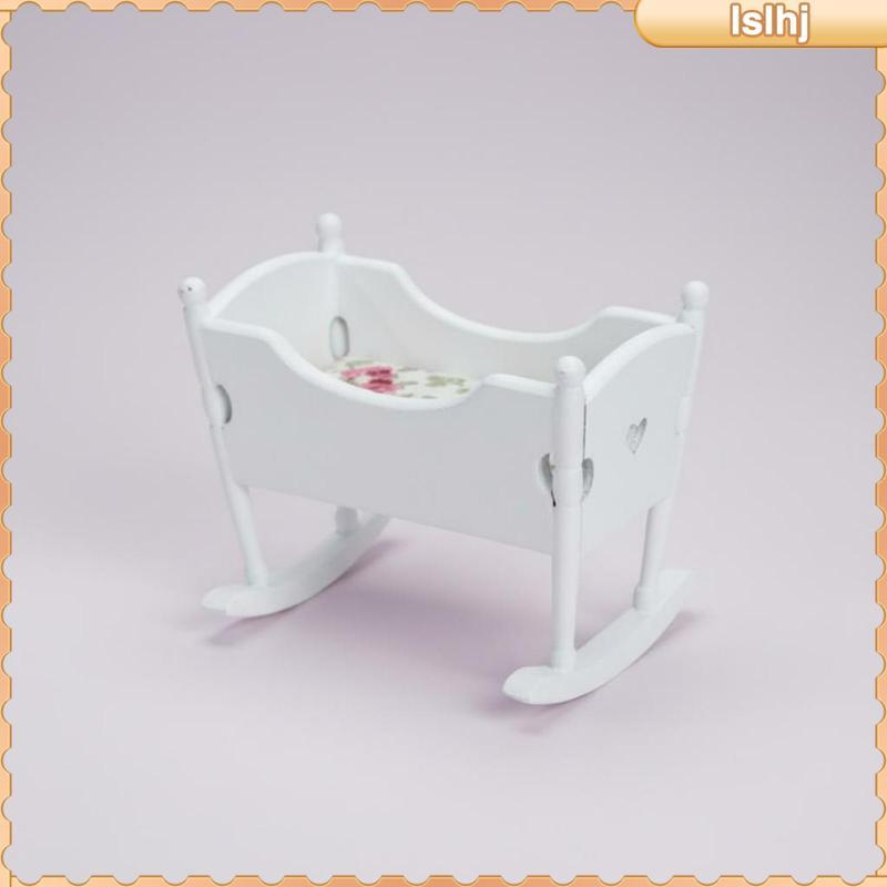 [Lslhj] 1:12 Scale Cradle การออกแบบที่สมจริง 1:12 Scale เฟอร์นิเจอร์ DIY Craft Project Pale
