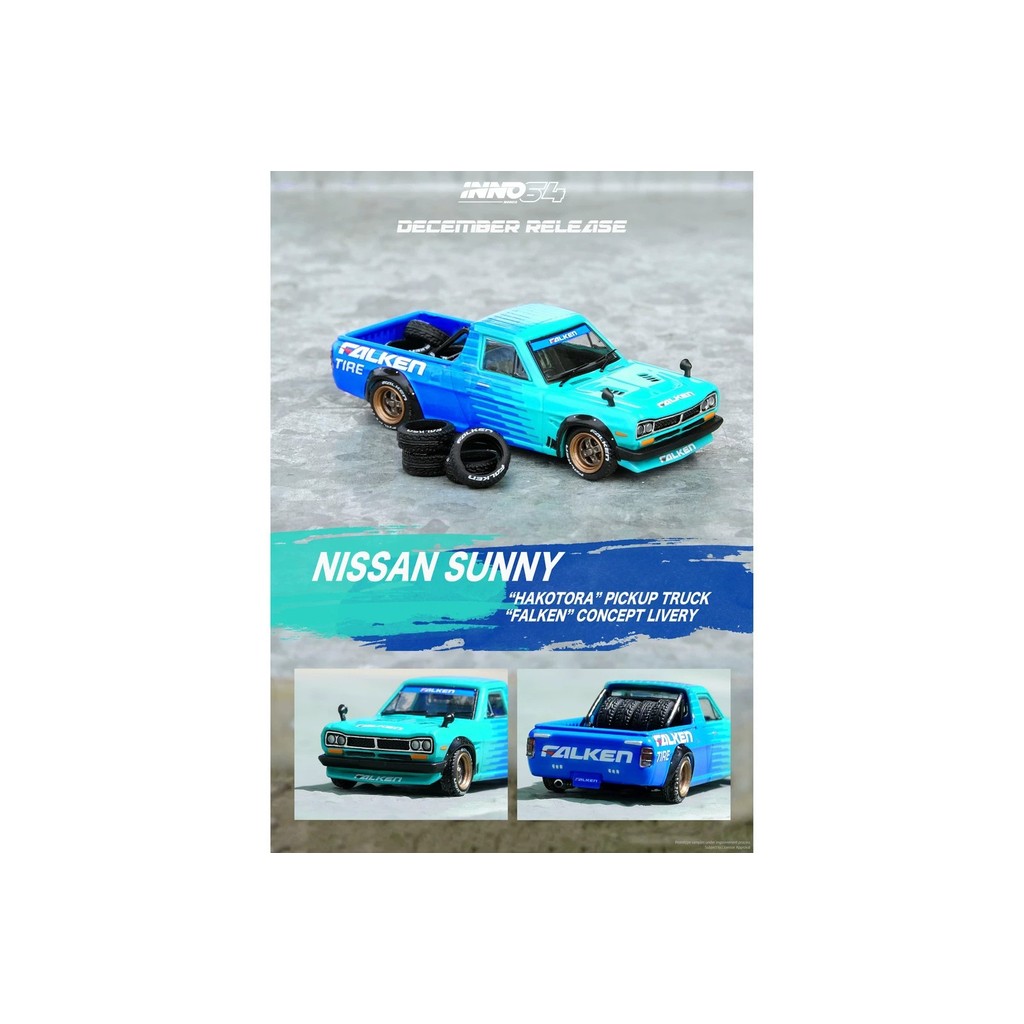 ของแท้现货单台INNO64 1/64 NISSAN SUNNY HAKOTORA "FALKEN TIRES" Concept Livery品牌: INNO64 Snoopy: 1/64 ประ